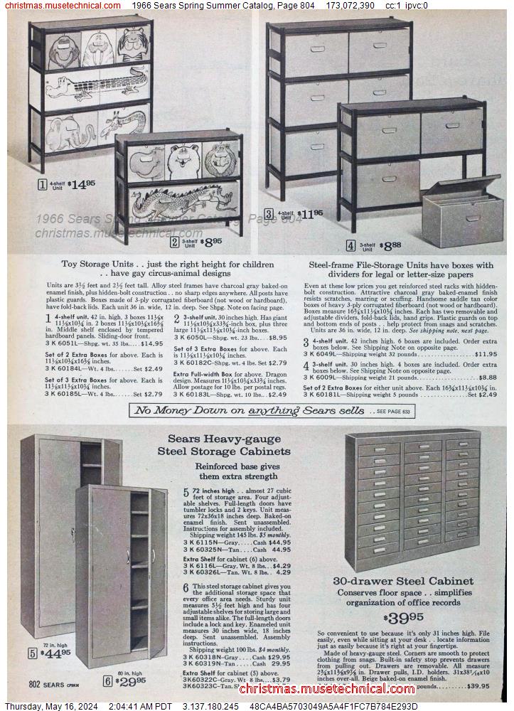 1966 Sears Spring Summer Catalog, Page 804