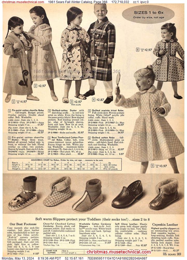 1961 Sears Fall Winter Catalog, Page 366
