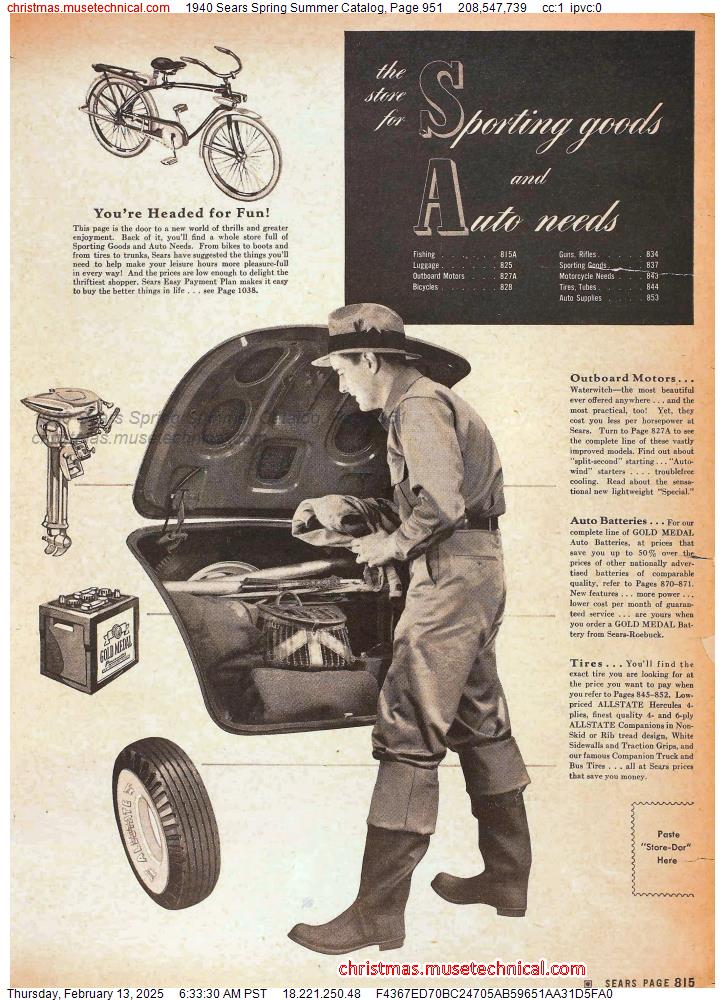 1940 Sears Spring Summer Catalog, Page 951