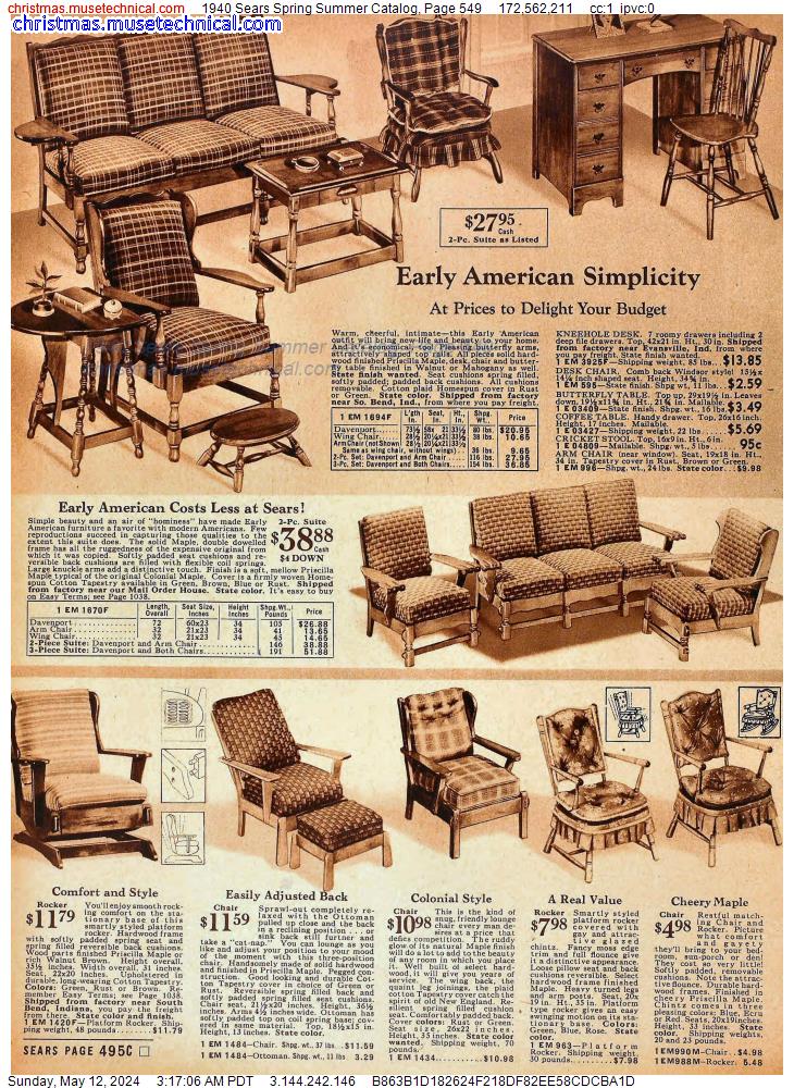 1940 Sears Spring Summer Catalog, Page 549