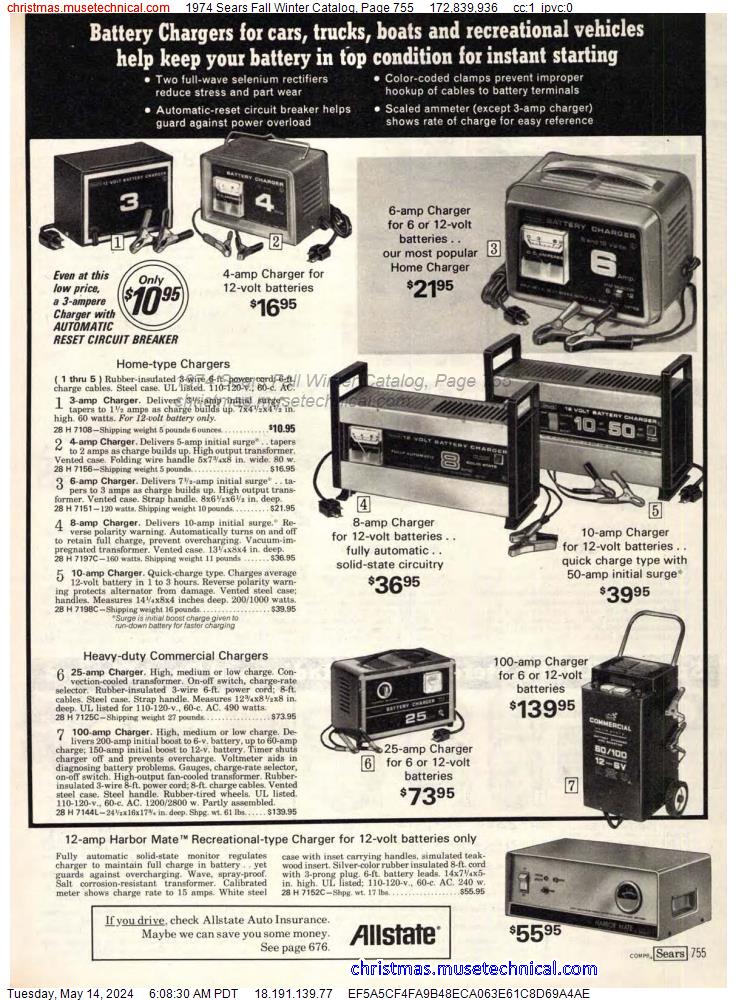 1974 Sears Fall Winter Catalog, Page 755