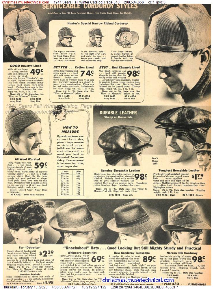 1941 Sears Fall Winter Catalog, Page 510