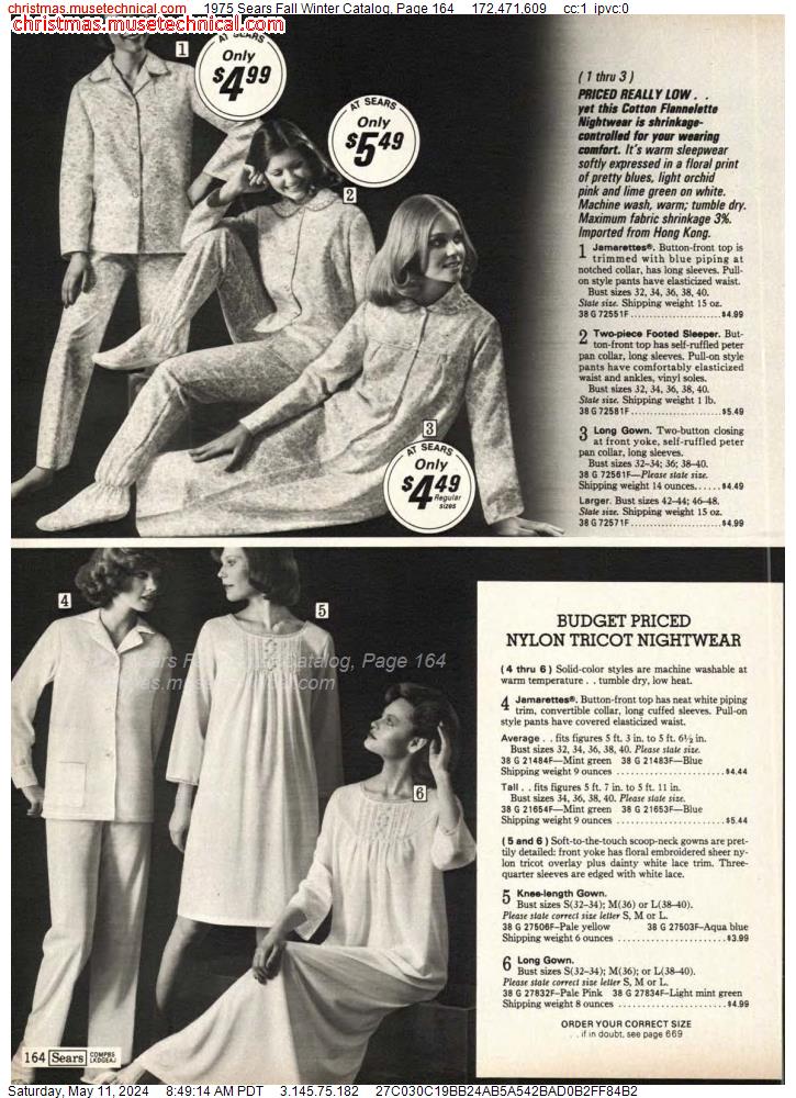 1975 Sears Fall Winter Catalog, Page 164