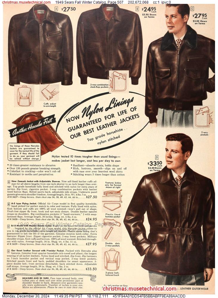 1949 Sears Fall Winter Catalog, Page 507