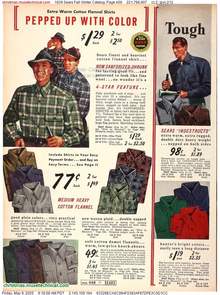 1939 Sears Fall Winter Catalog, Page 459