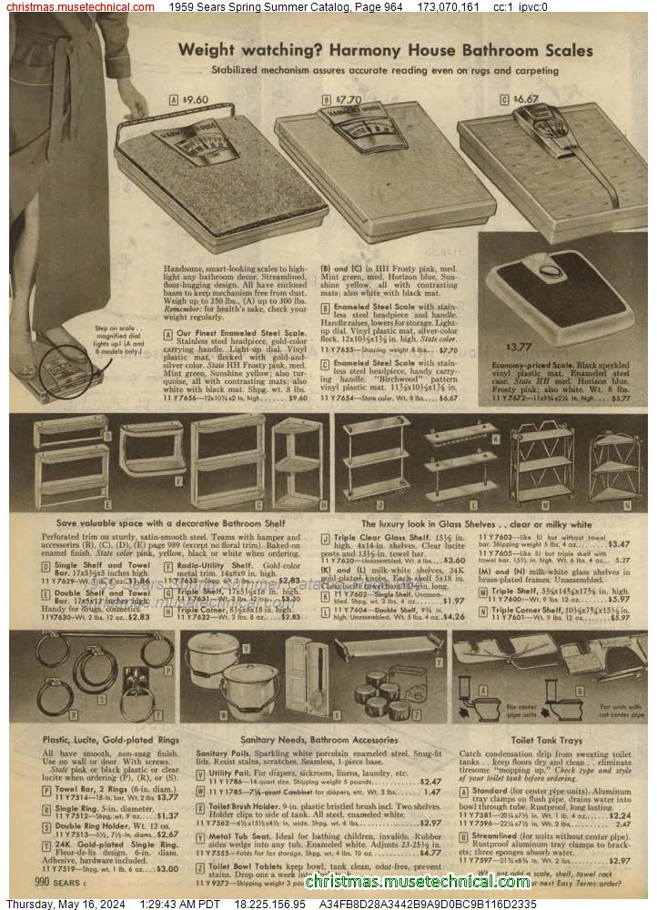 1959 Sears Spring Summer Catalog, Page 964