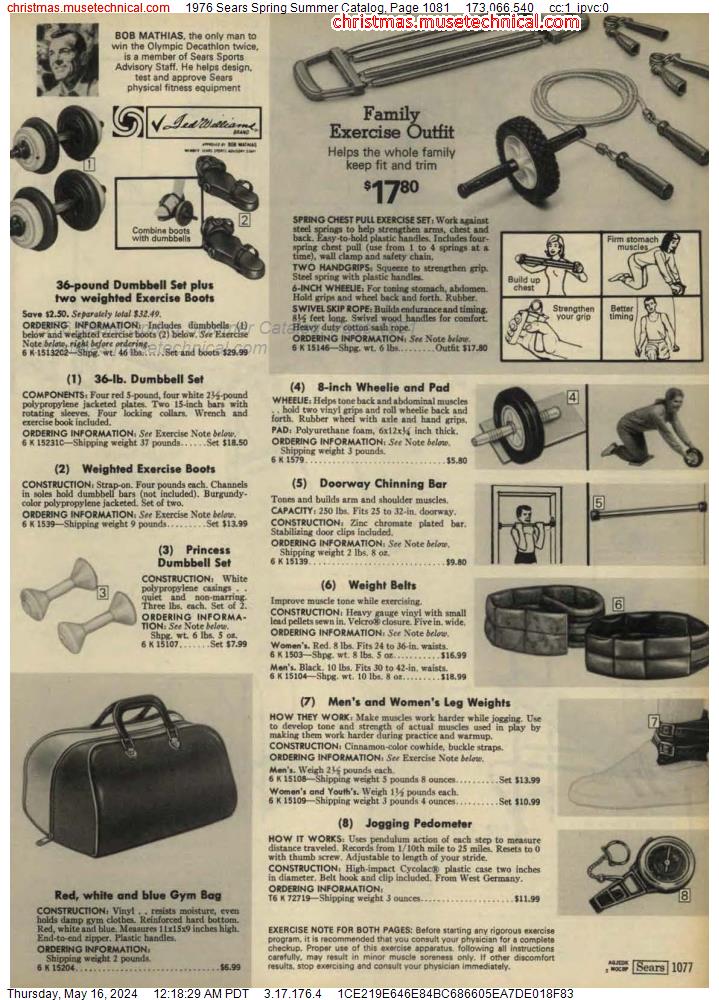 1976 Sears Spring Summer Catalog, Page 1081