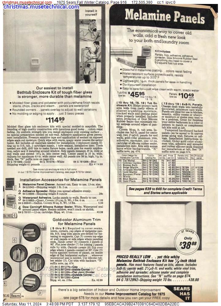 1975 Sears Fall Winter Catalog, Page 916