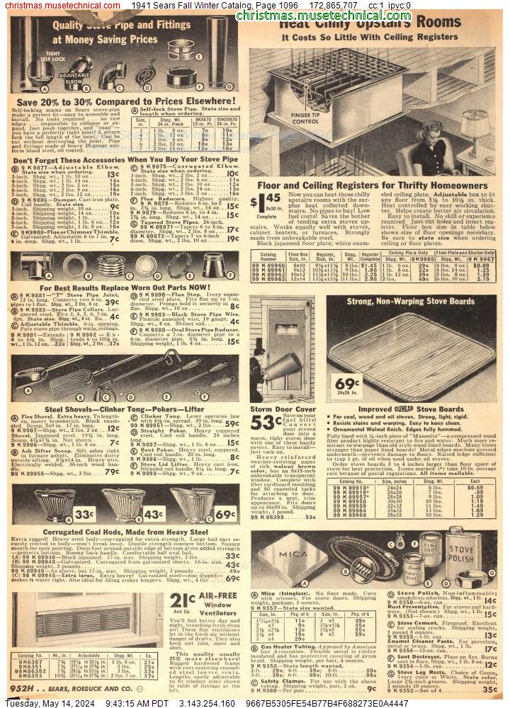 1941 Sears Fall Winter Catalog, Page 1096