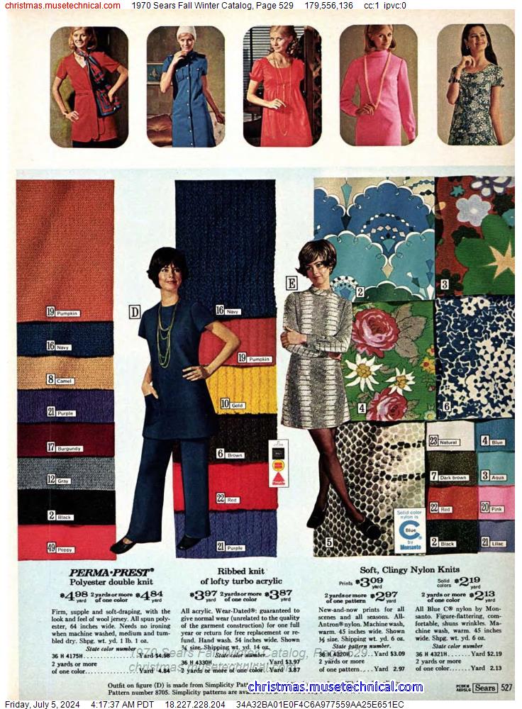 1970 Sears Fall Winter Catalog, Page 529