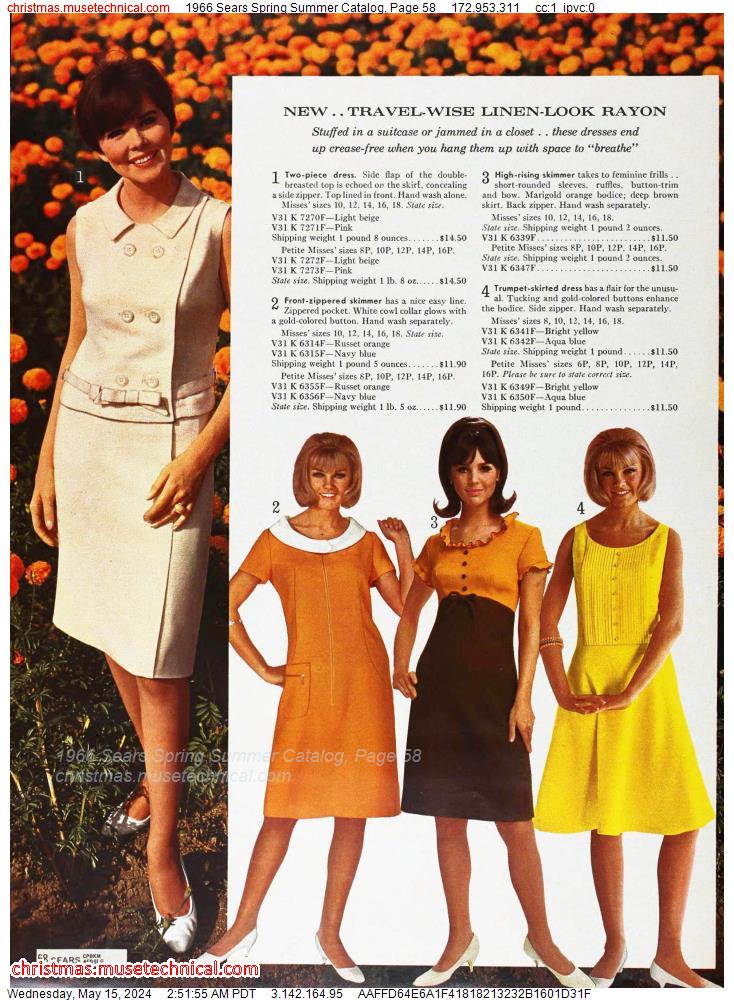 1966 Sears Spring Summer Catalog, Page 58