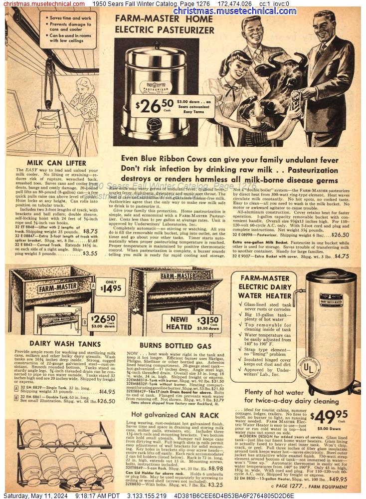 1950 Sears Fall Winter Catalog, Page 1276