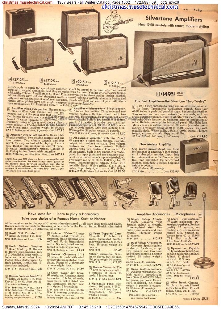 1957 Sears Fall Winter Catalog, Page 1002
