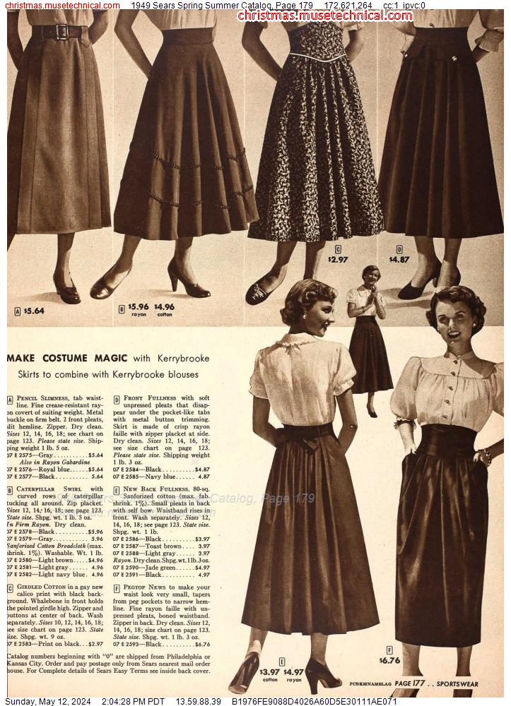 1949 Sears Spring Summer Catalog, Page 179