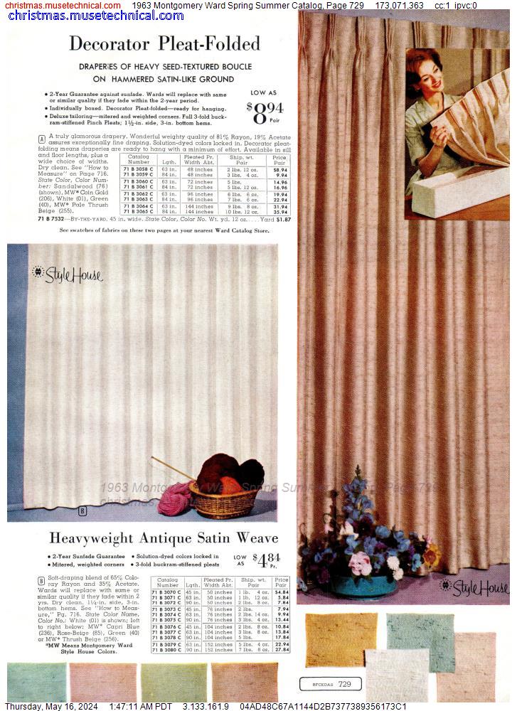 1963 Montgomery Ward Spring Summer Catalog, Page 729