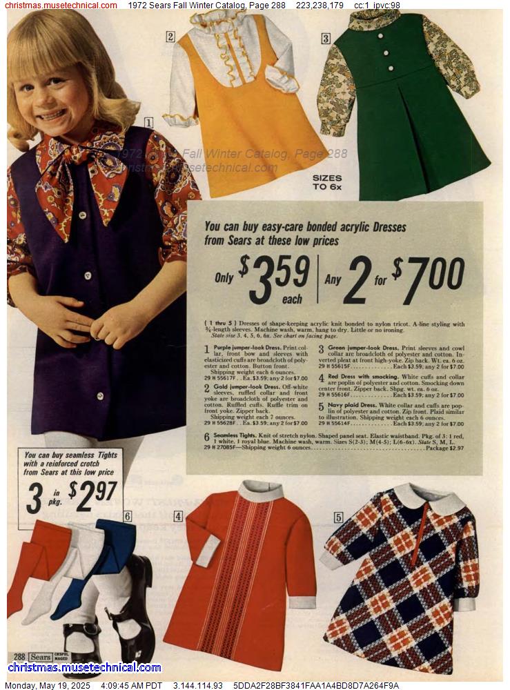 1972 Sears Fall Winter Catalog, Page 288