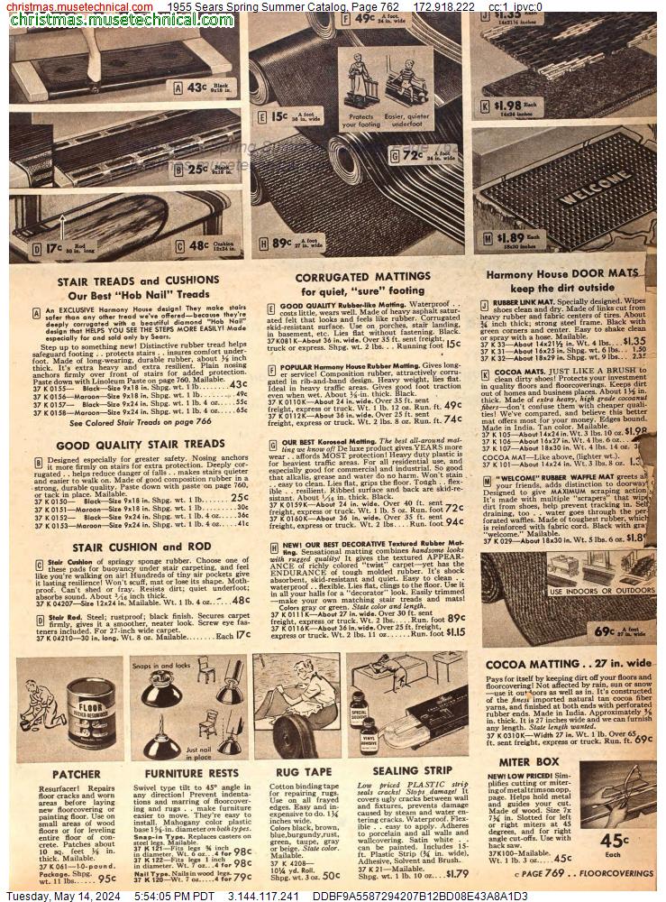 1955 Sears Spring Summer Catalog, Page 762