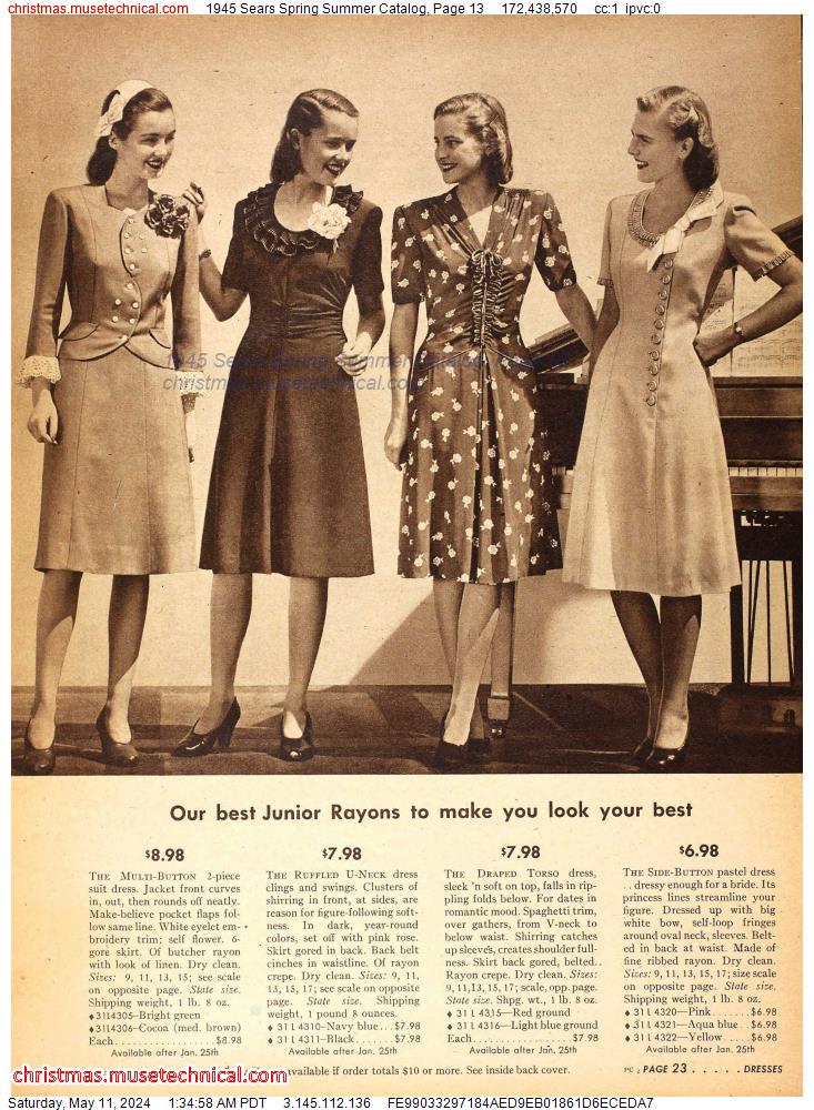 1945 Sears Spring Summer Catalog, Page 13