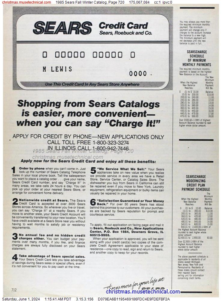 1985 Sears Fall Winter Catalog, Page 720