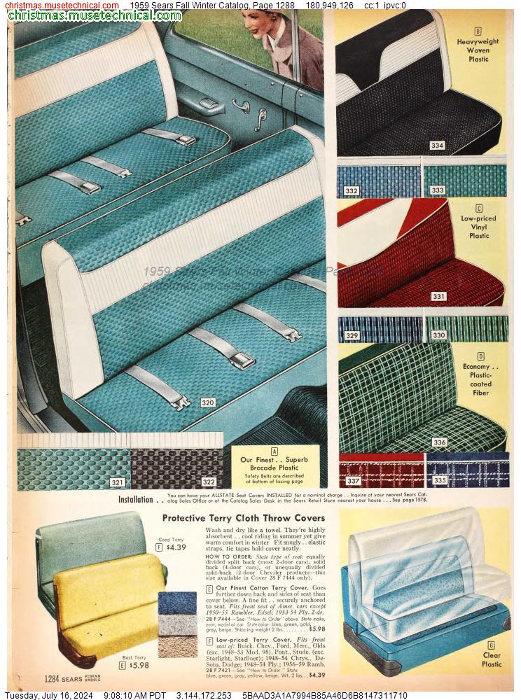 1959 Sears Fall Winter Catalog, Page 1288