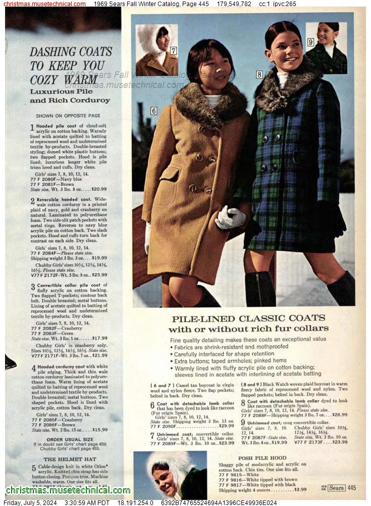 1969 Sears Fall Winter Catalog, Page 445