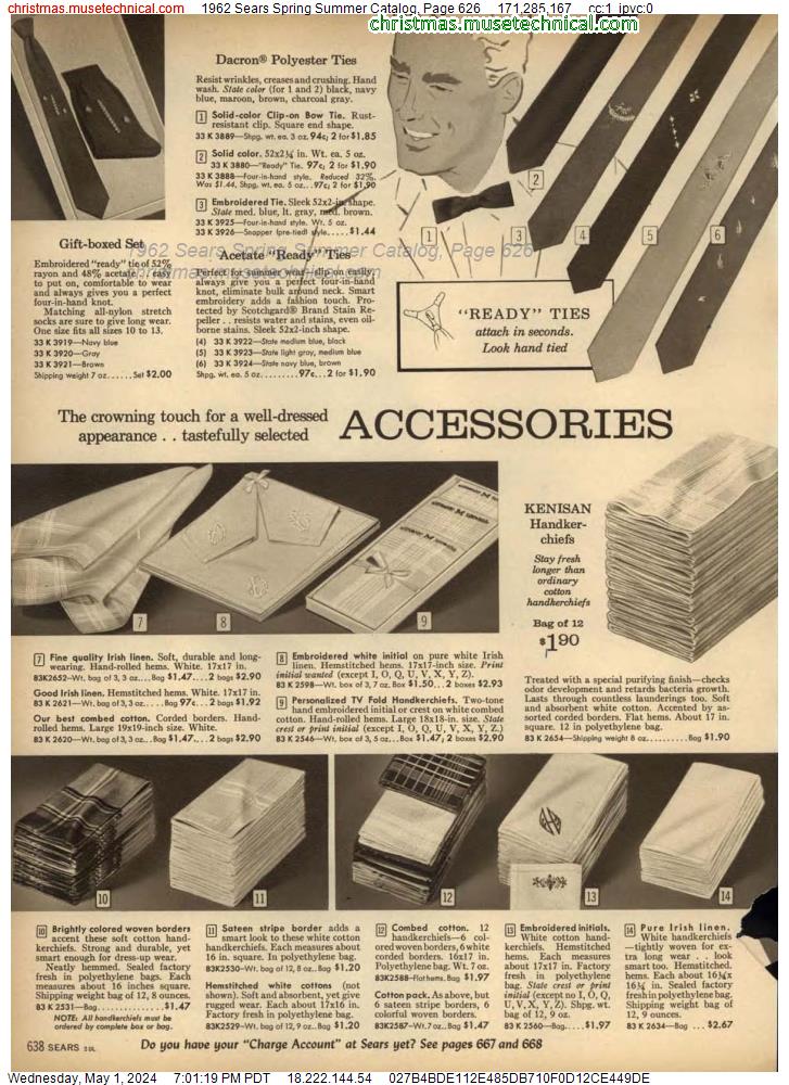 1962 Sears Spring Summer Catalog, Page 626