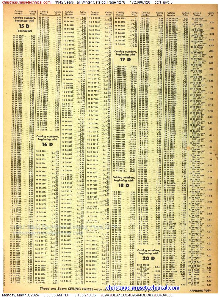 1942 Sears Fall Winter Catalog, Page 1278