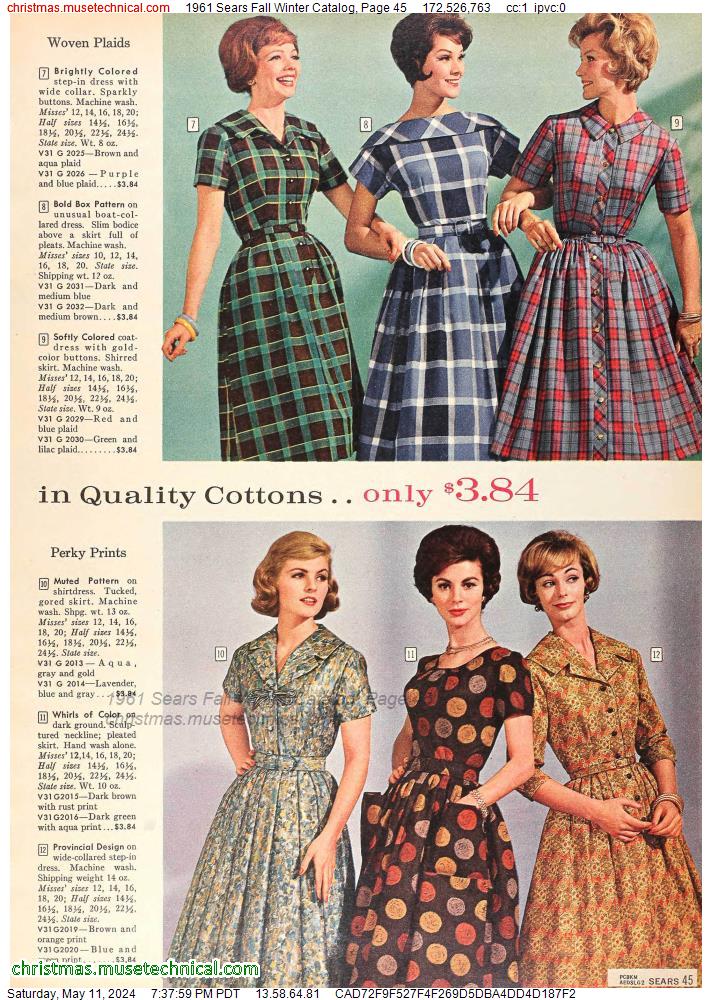 1961 Sears Fall Winter Catalog, Page 45