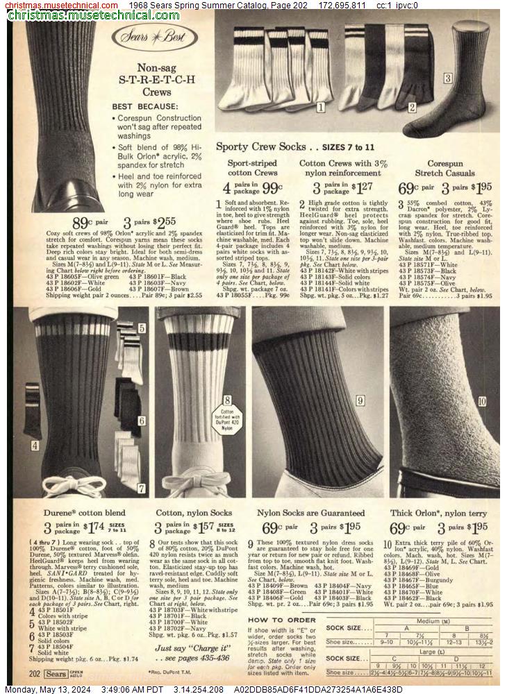 1968 Sears Spring Summer Catalog, Page 202