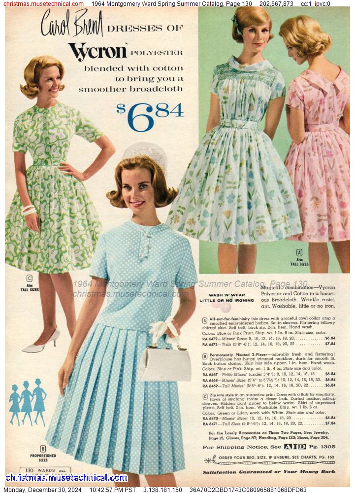 1964 Montgomery Ward Spring Summer Catalog, Page 130