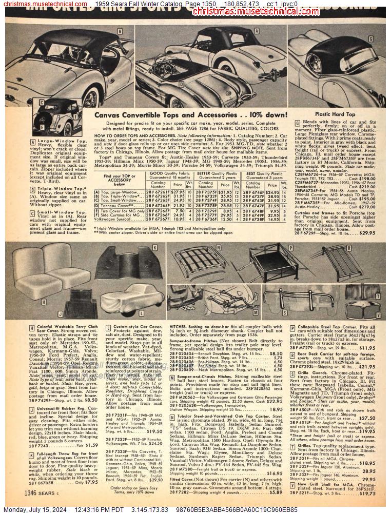 1959 Sears Fall Winter Catalog, Page 1350