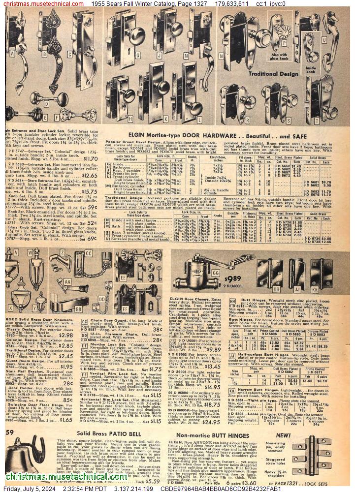 1955 Sears Fall Winter Catalog, Page 1327