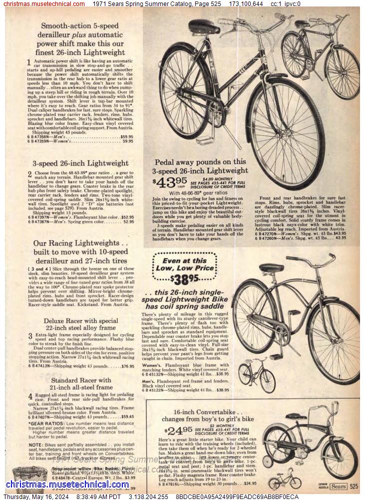 1971 Sears Spring Summer Catalog, Page 525