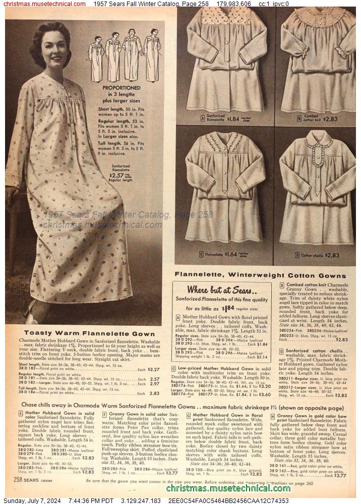1957 Sears Fall Winter Catalog, Page 258