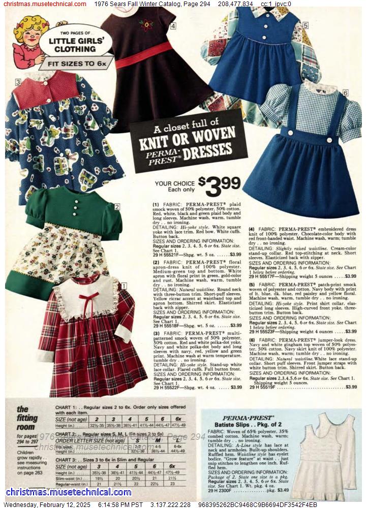 1976 Sears Fall Winter Catalog, Page 294