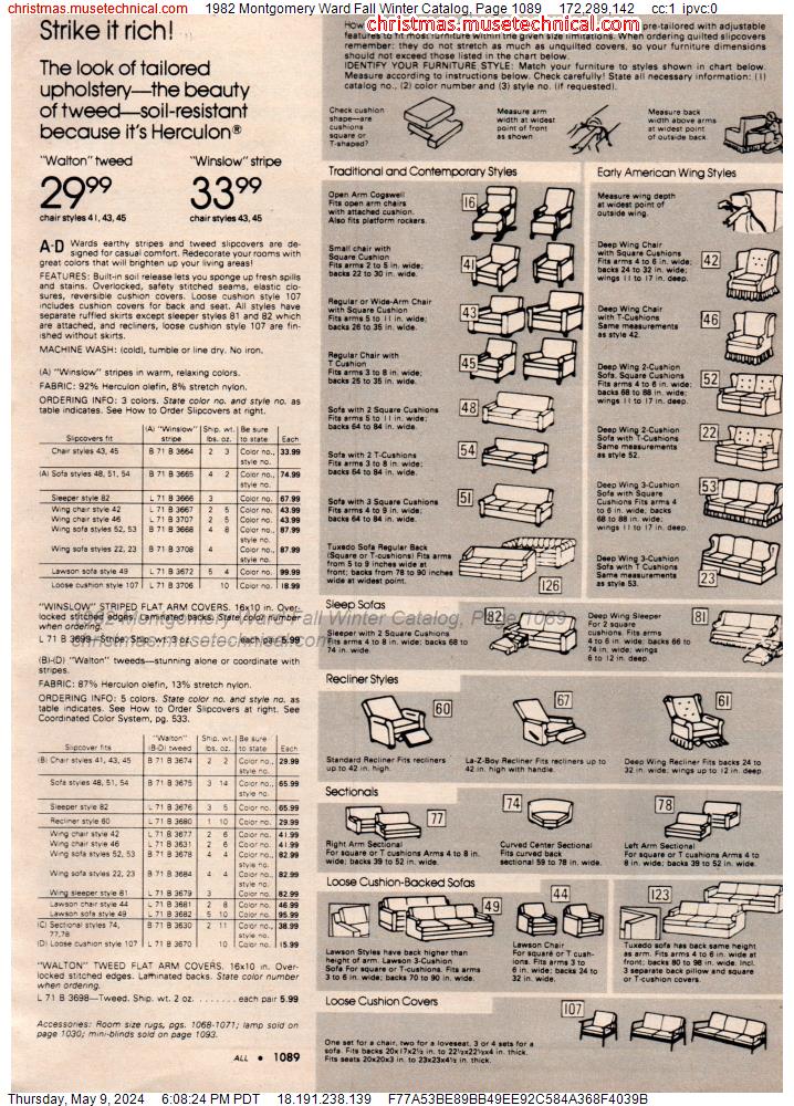 1982 Montgomery Ward Fall Winter Catalog, Page 1089