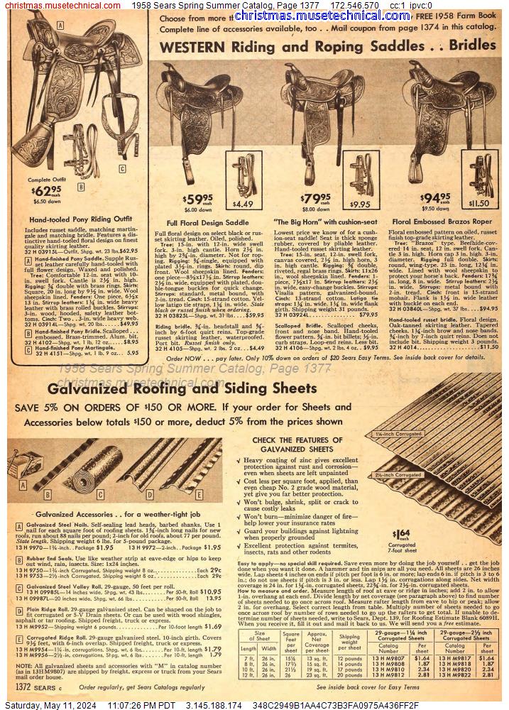 1958 Sears Spring Summer Catalog, Page 1377