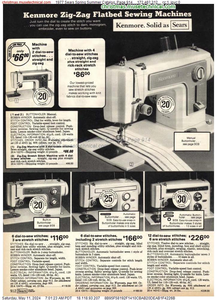 1977 Sears Spring Summer Catalog, Page 914