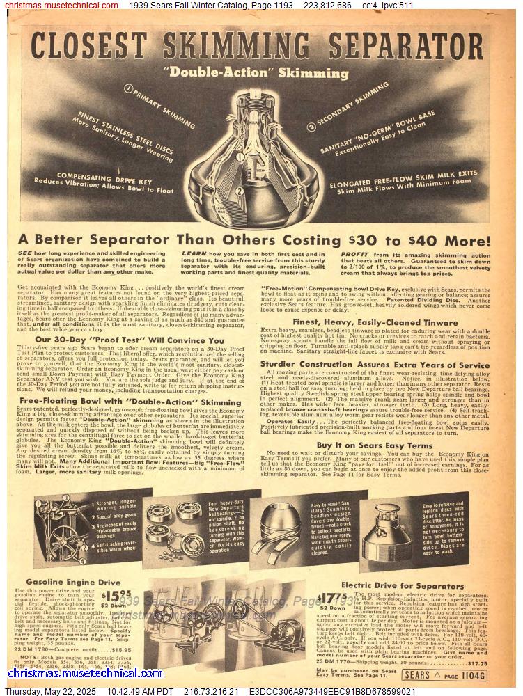 1939 Sears Fall Winter Catalog, Page 1193