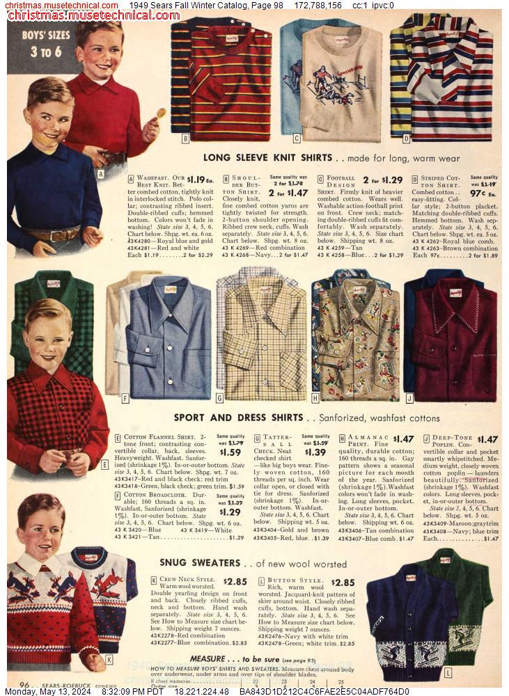 1949 Sears Fall Winter Catalog, Page 98