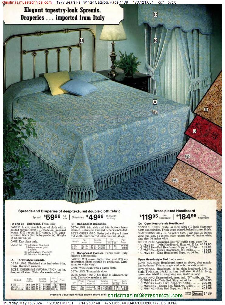 1977 Sears Fall Winter Catalog, Page 1439