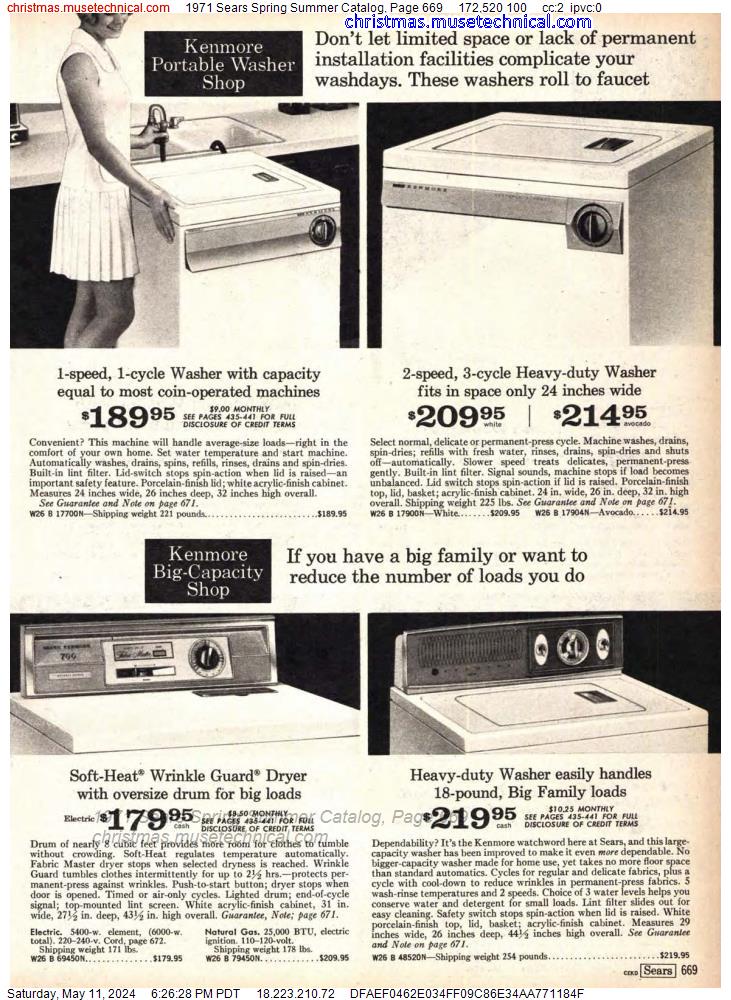 1971 Sears Spring Summer Catalog, Page 669