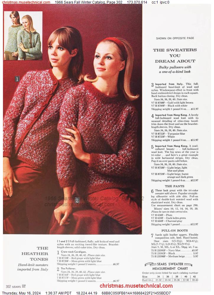 1966 Sears Fall Winter Catalog, Page 302