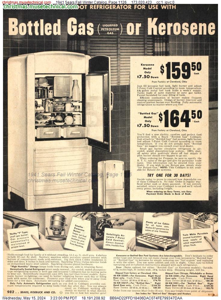1941 Sears Fall Winter Catalog, Page 1126