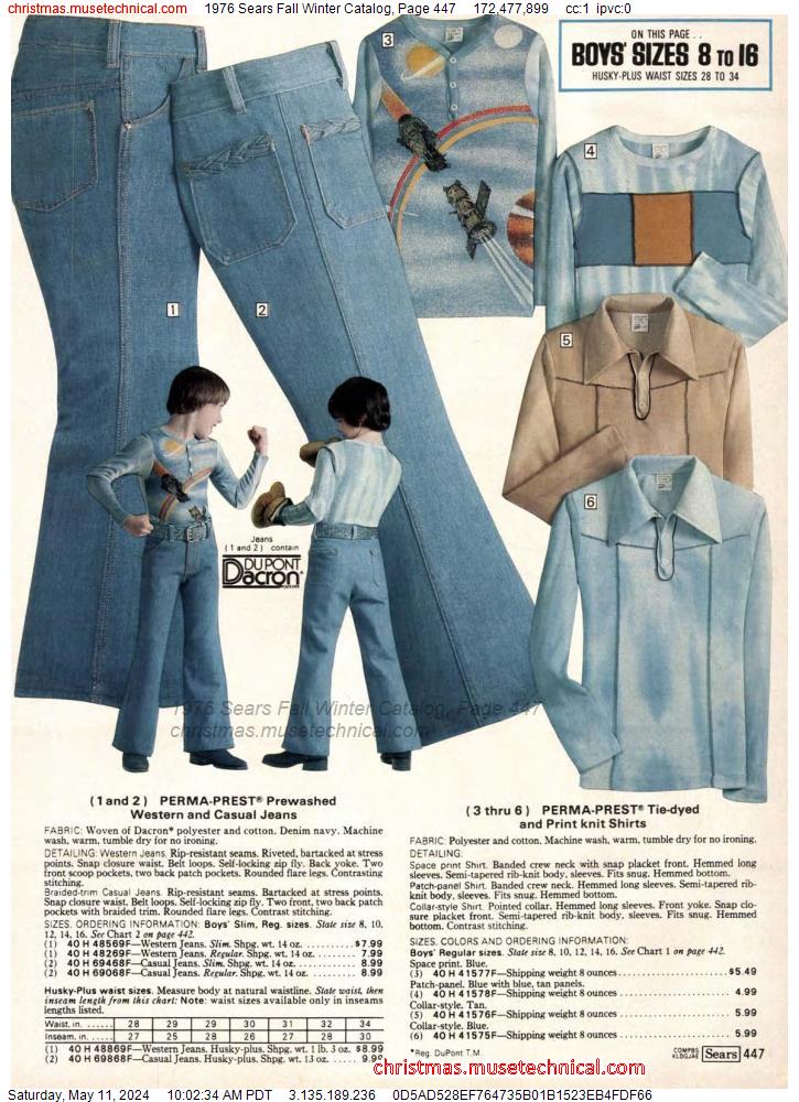 1976 Sears Fall Winter Catalog, Page 447