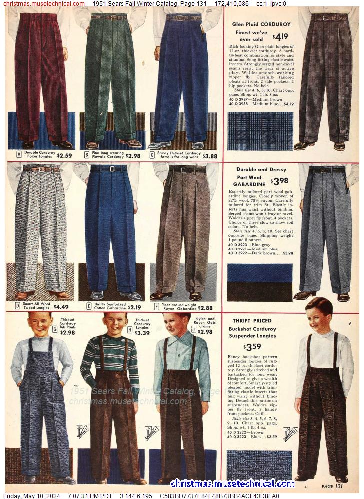 1951 Sears Fall Winter Catalog, Page 131