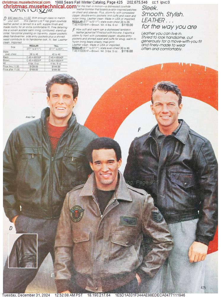 1988 Sears Fall Winter Catalog, Page 425