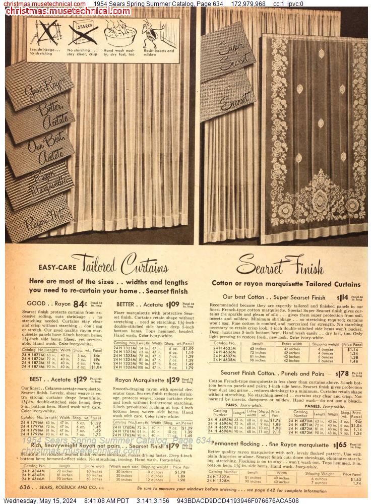 1954 Sears Spring Summer Catalog, Page 634