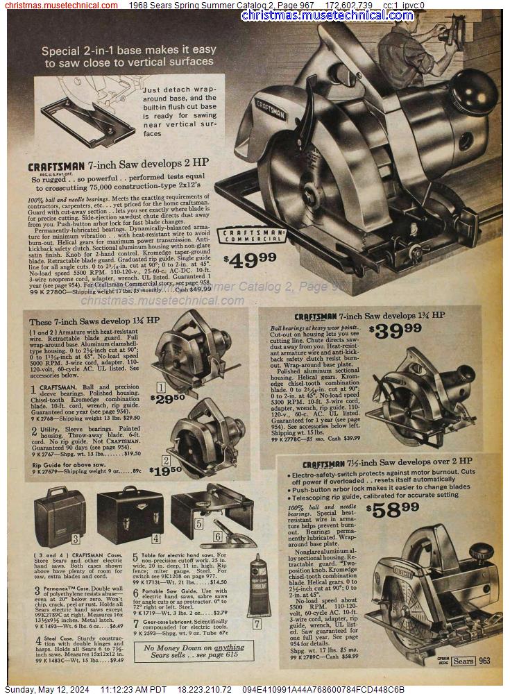 1968 Sears Spring Summer Catalog 2, Page 967