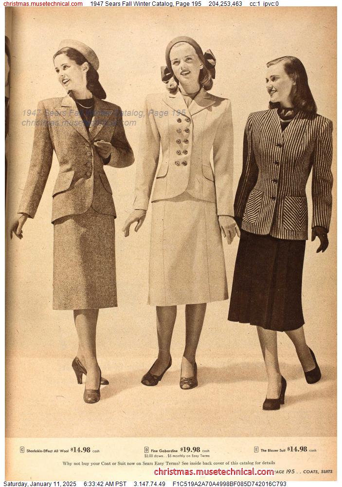 1947 Sears Fall Winter Catalog, Page 195